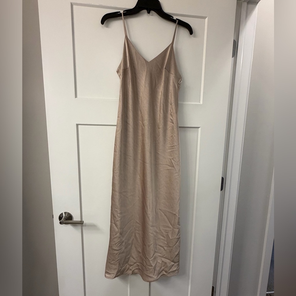 New Fifteen Twenty Bias MIDI Dress in color Almond. - Picture 13 of 14
